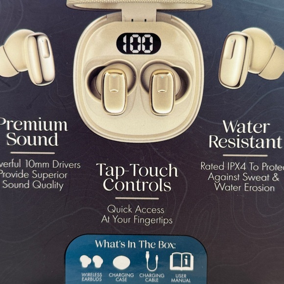 🆕 Noise-Isolating True Wireless Earbuds – Gold Bluetooth Earphones - Picture 5 of 16